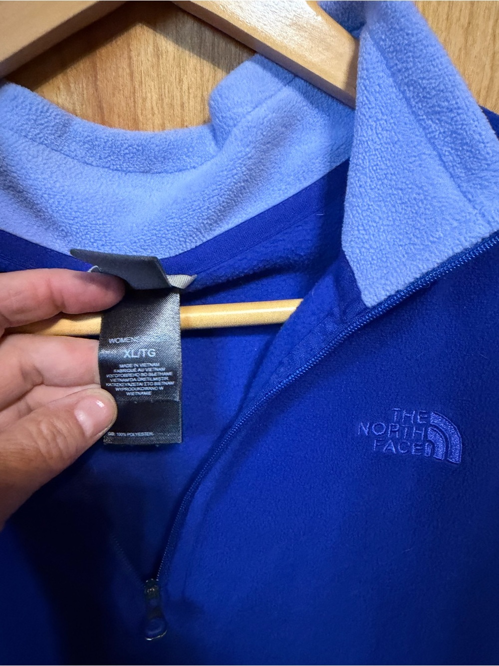 The North Face Women’s Royal Blue Half-Zip Fleece Pullover - Picture 2 of 2